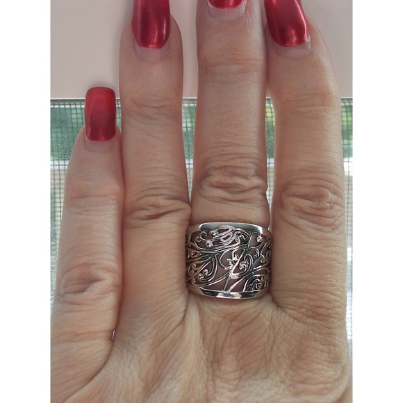 925 STERLING SILVER Vines & Scrolls Band Ring - Picture 11 of 15